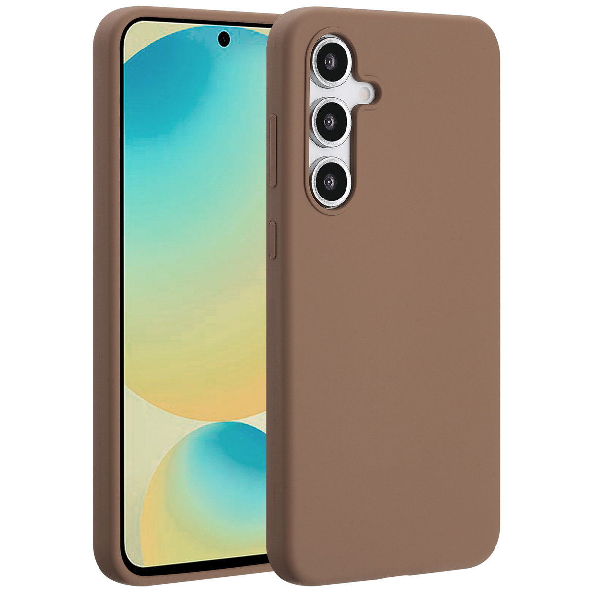 Accezz Liquid Silikoncase mit MagSafe für das Samsung Galaxy S24 FE - Hellbraun