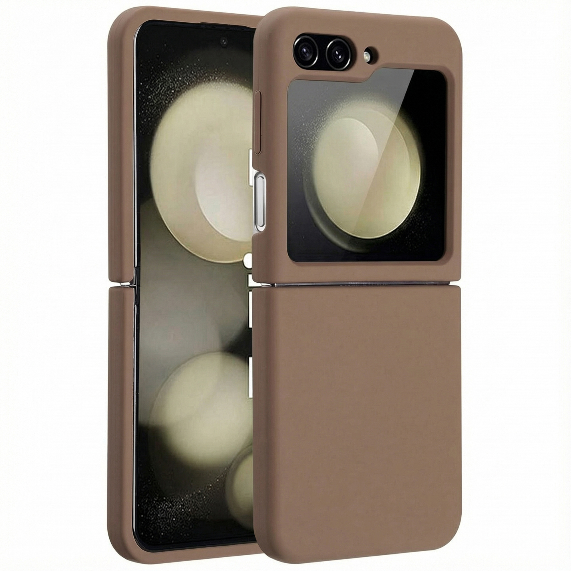 Accezz Liquid Silikoncase mit MagSafe für das Samsung Galaxy Z Flip 5 - Hellbraun