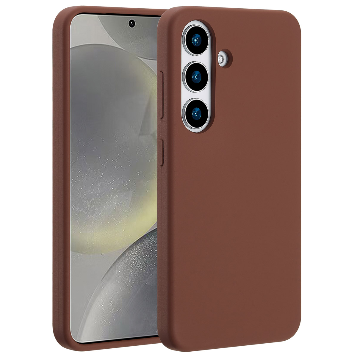 Accezz Liquid Silikoncase mit MagSafe für das Samsung Galaxy S25 - New Tea Brown
