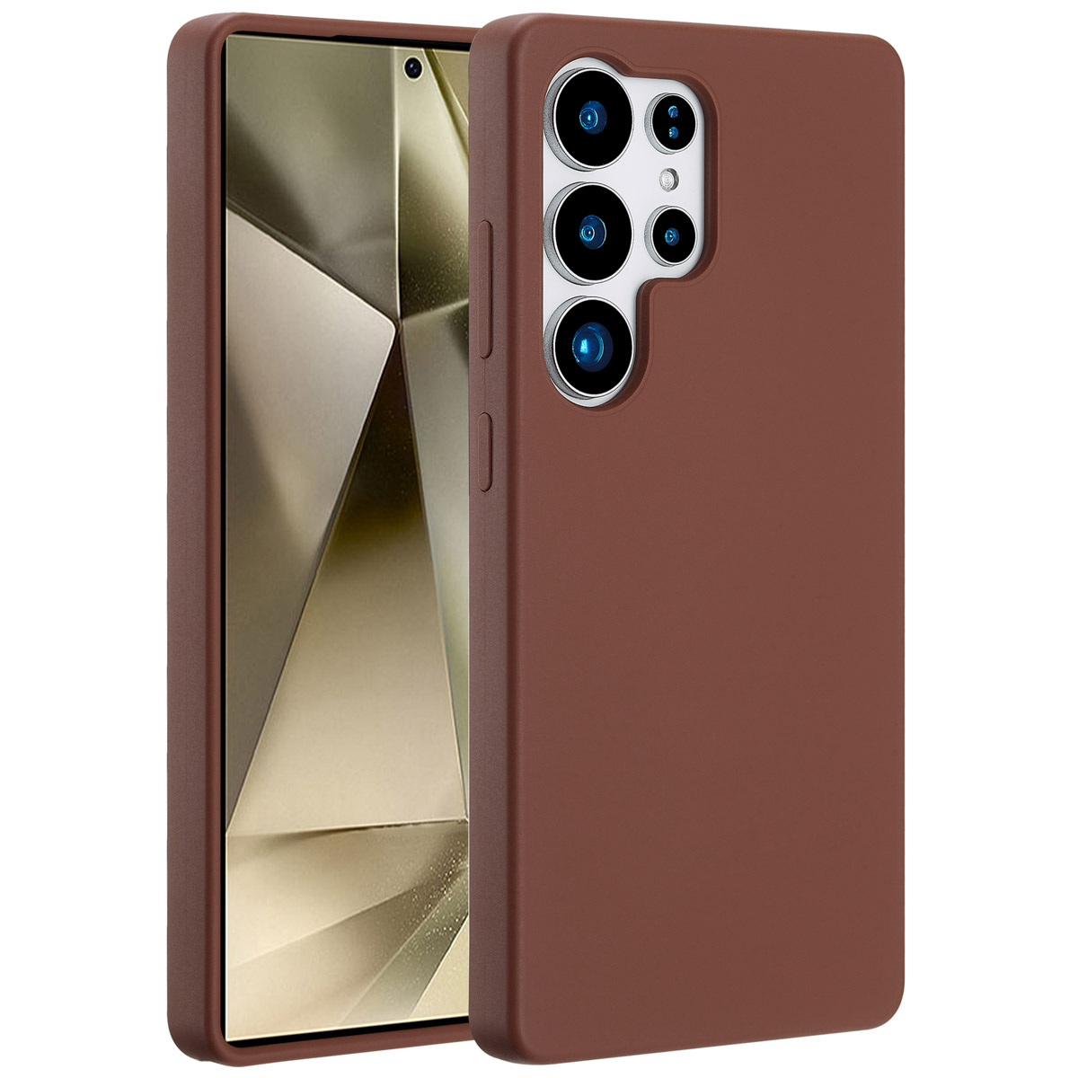 Accezz Liquid Silikoncase mit MagSafe für das Samsung Galaxy S25 Ultra - New Tea Brown