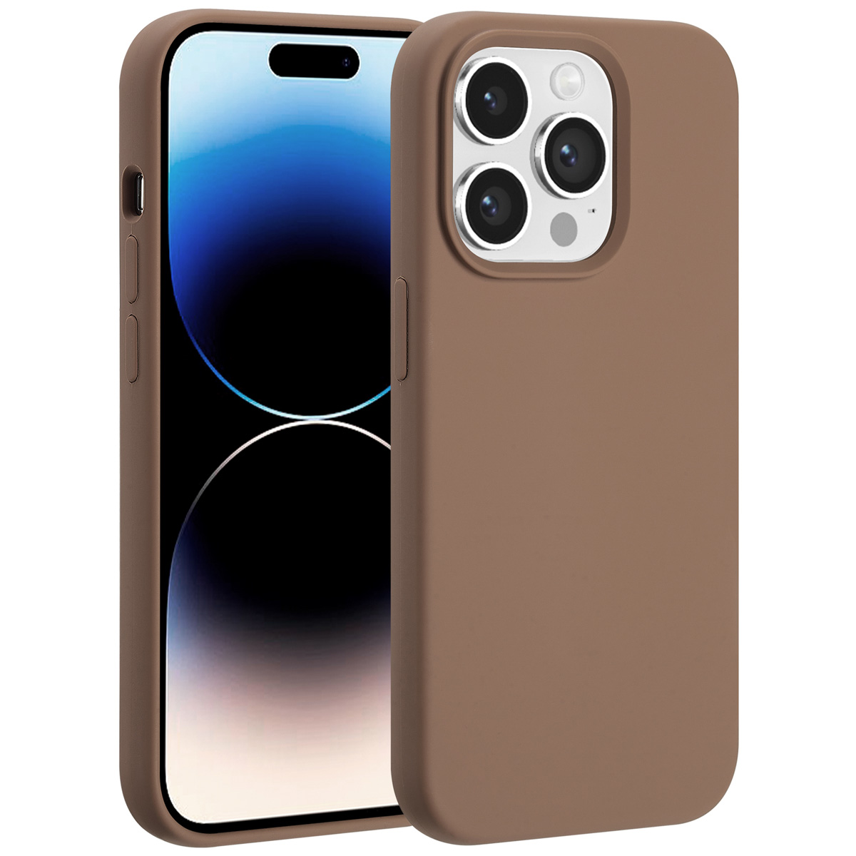 Accezz Liquid Silikoncase mit MagSafe für das Apple iPhone 14 Pro - Hellbraun