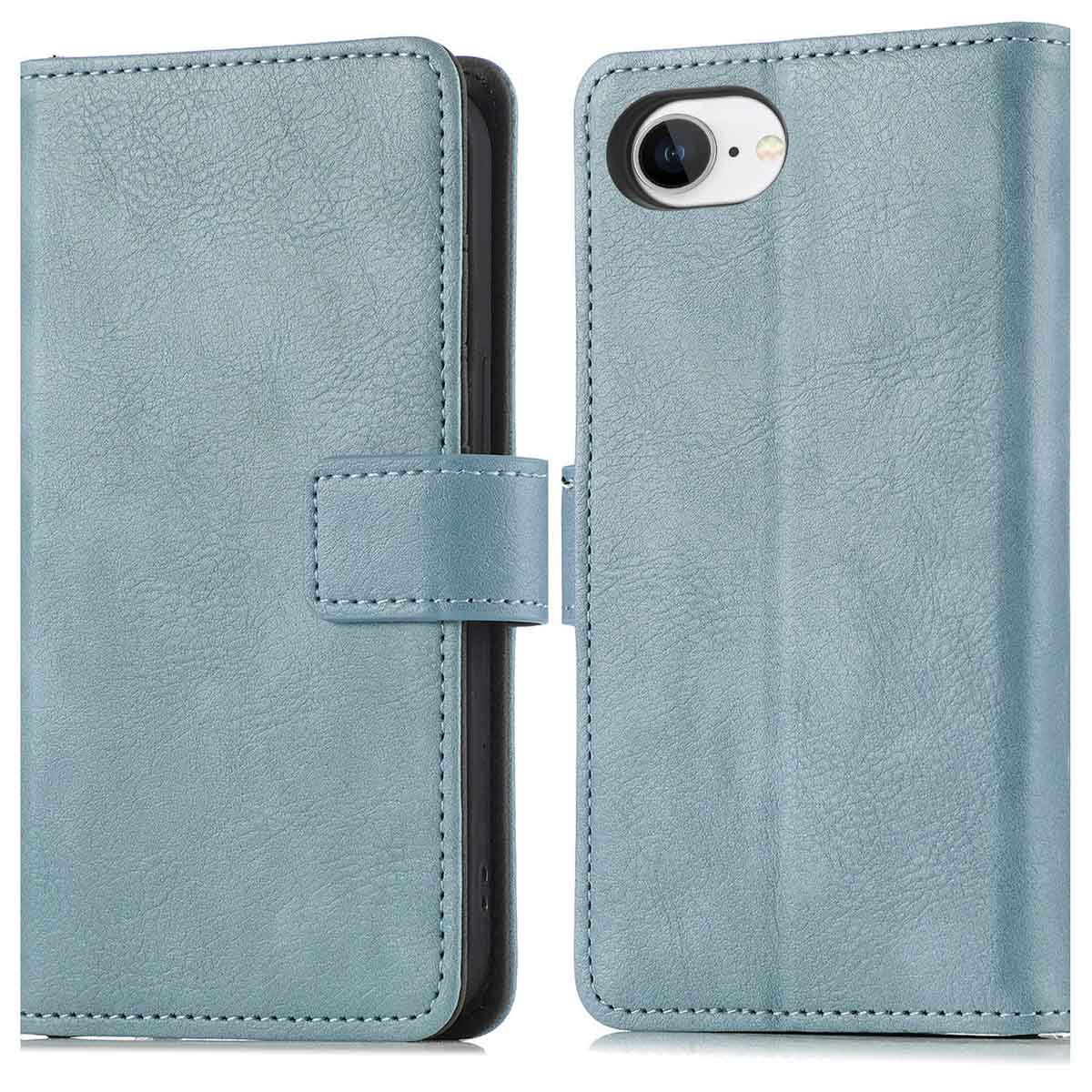 imoshion Luxuriöse Klapphülle für das Apple iPhone 17e / 16e - Hellblau