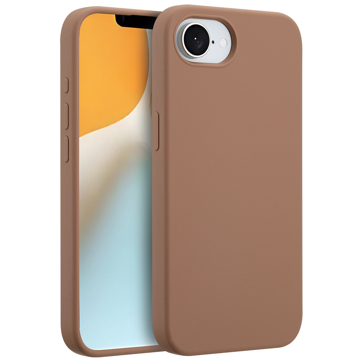 Accezz Liquid Silikoncase mit MagSafe für das Apple iPhone 17e / 16e - Hellbraun