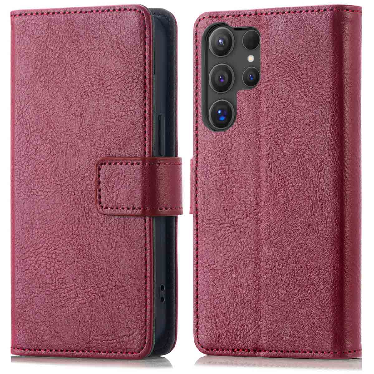 imoshion Luxuriöse Klapphülle für das Samsung Galaxy S24 Ultra - Bordeaux