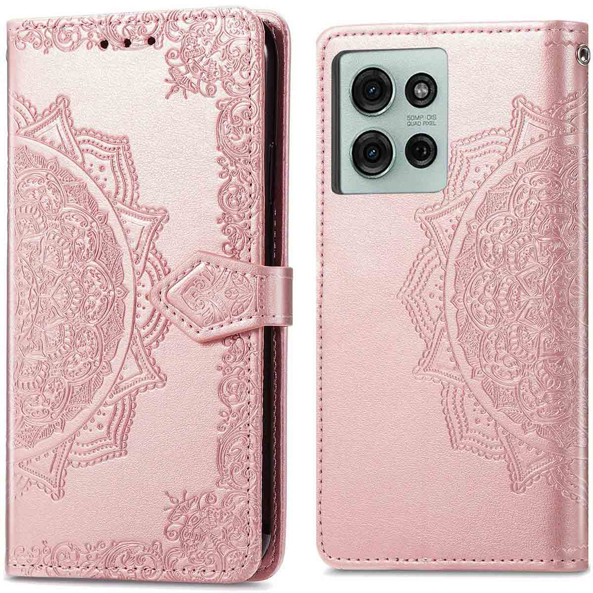 imoshion Mandala Klapphülle für das Motorola Moto G75 5G - Rosé gold