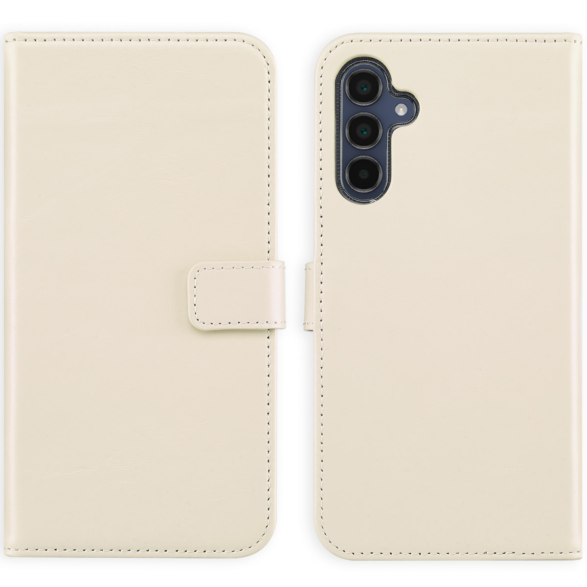 Selencia Echtleder Klapphülle für das Samsung Galaxy A15 (5G) - Greige
