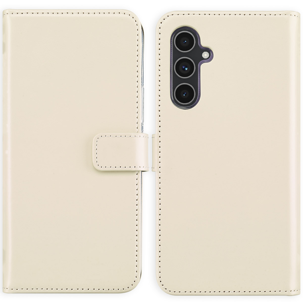 Selencia Echtleder Klapphülle für das Samsung Galaxy A54 (5G) - Greige