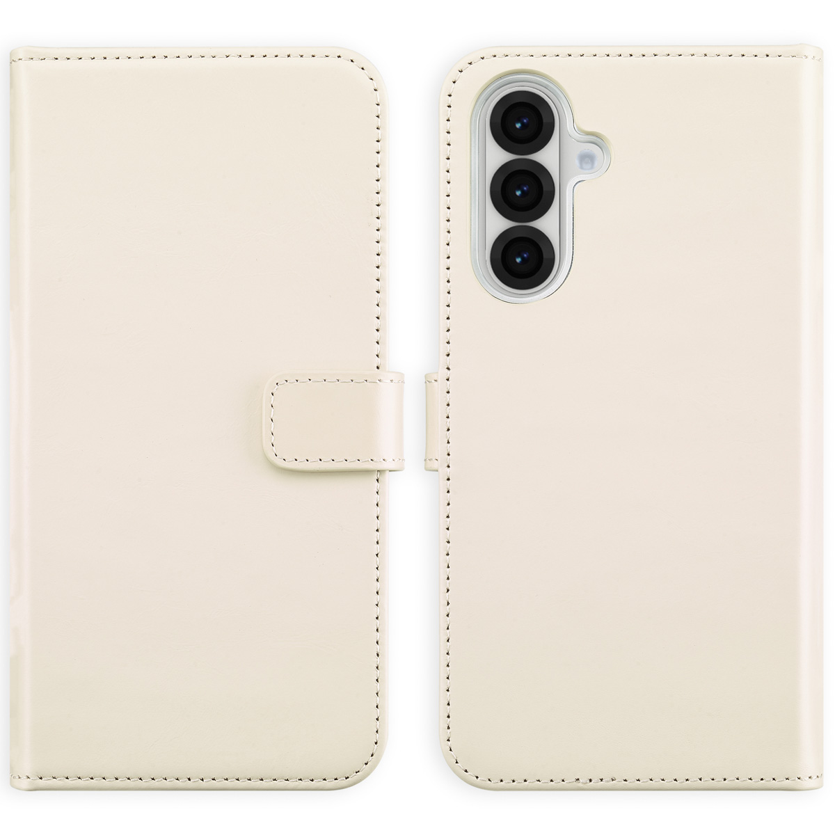 Selencia Echtleder Klapphülle für das Samsung Galaxy A36 / A56 - Greige