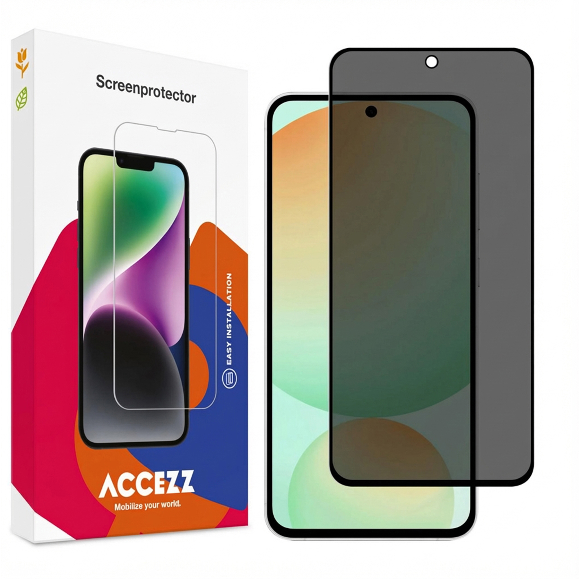 Accezz Privacy Displayschutz aus gehärtetem Glas für das Samsung Galaxy S24 FE / A36 / A37 / A56