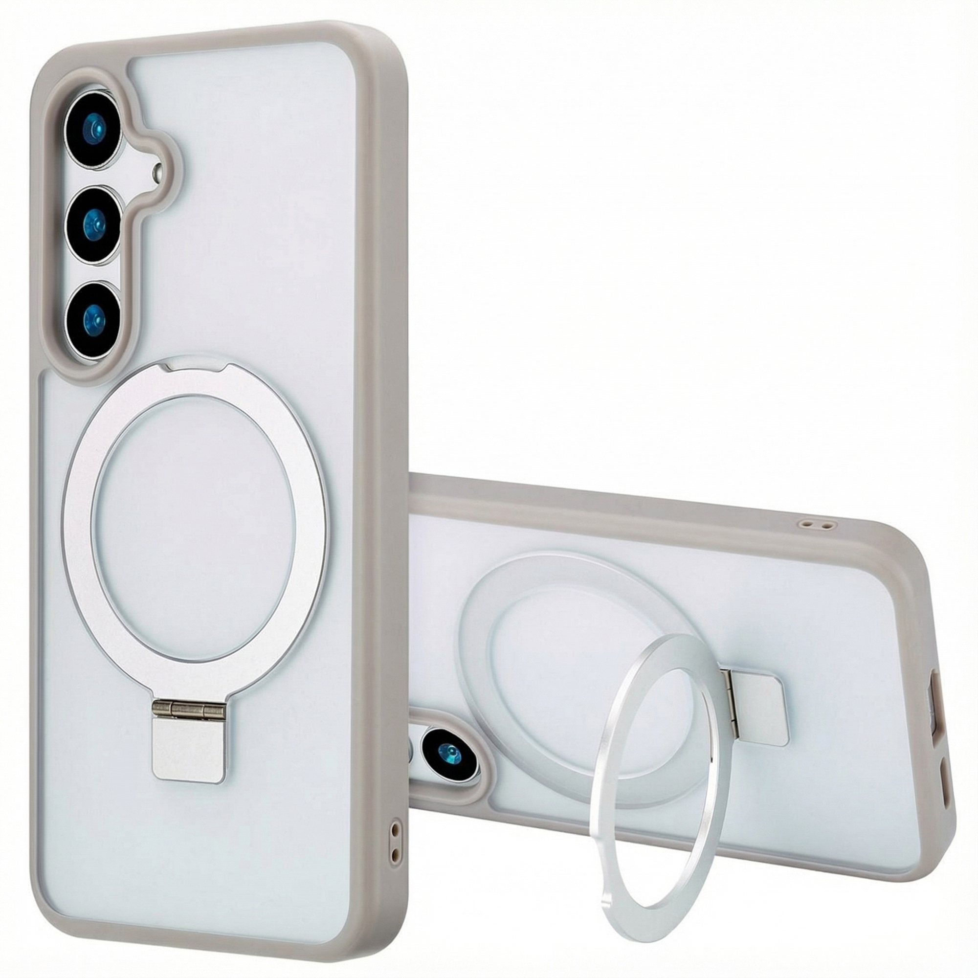 Accezz Ring Stand Backcover mit MagSafe für das Samsung Galaxy S24 - Grau