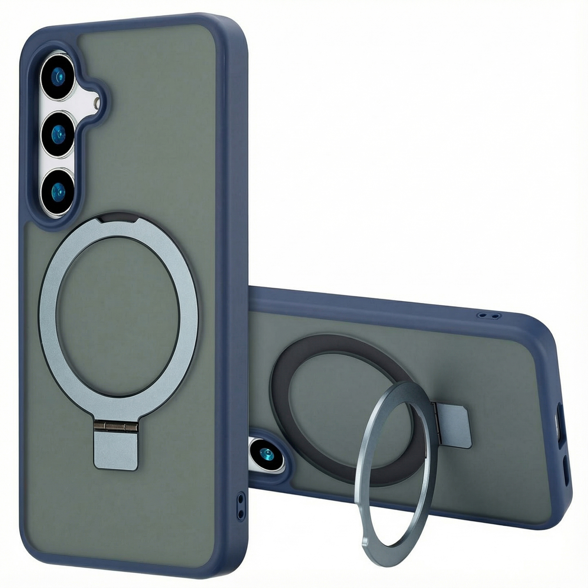 Accezz Ring Stand Backcover mit MagSafe für das Samsung Galaxy S24 - Blau