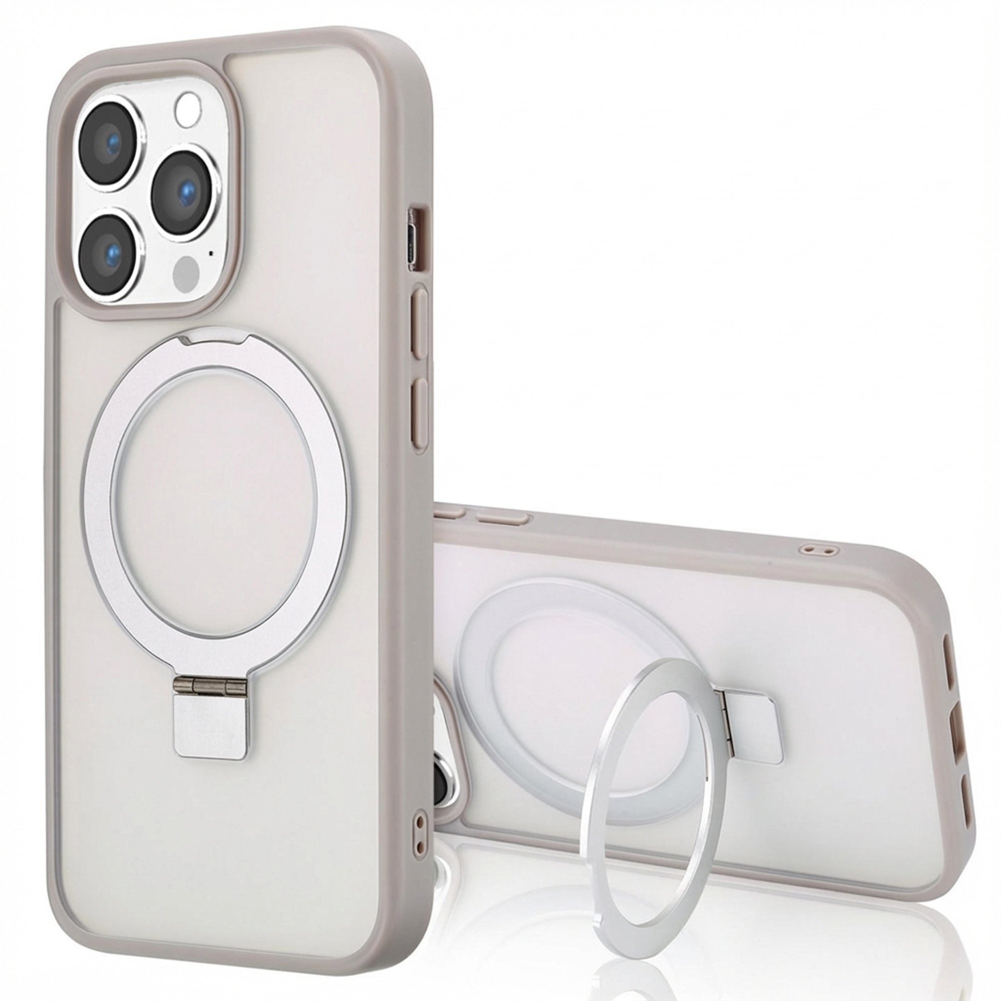 Accezz Ring Stand Backcover mit MagSafe für das Apple iPhone 13 Pro - Grau