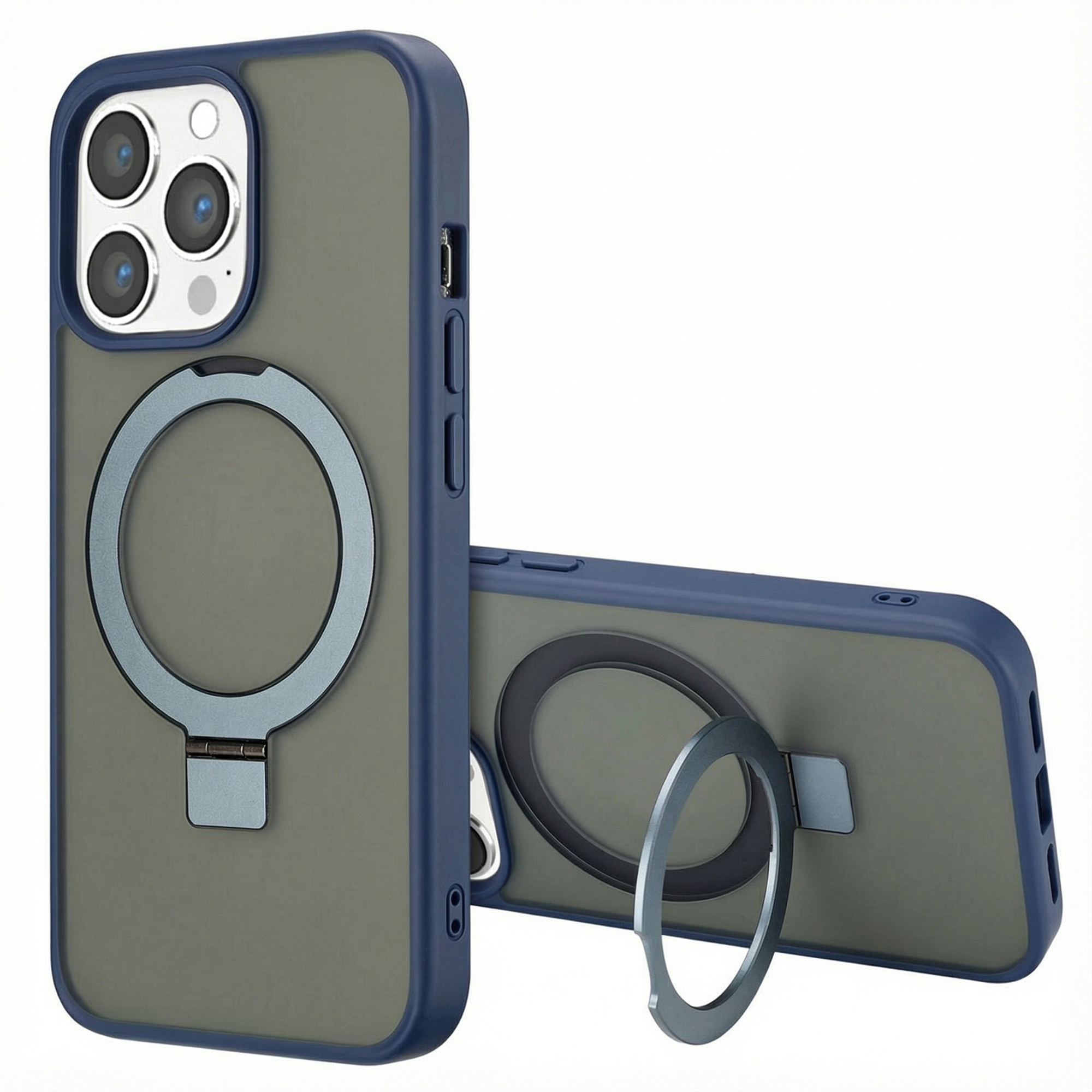 Accezz Ring Stand Backcover mit MagSafe für das Apple iPhone 13 Pro - Blau