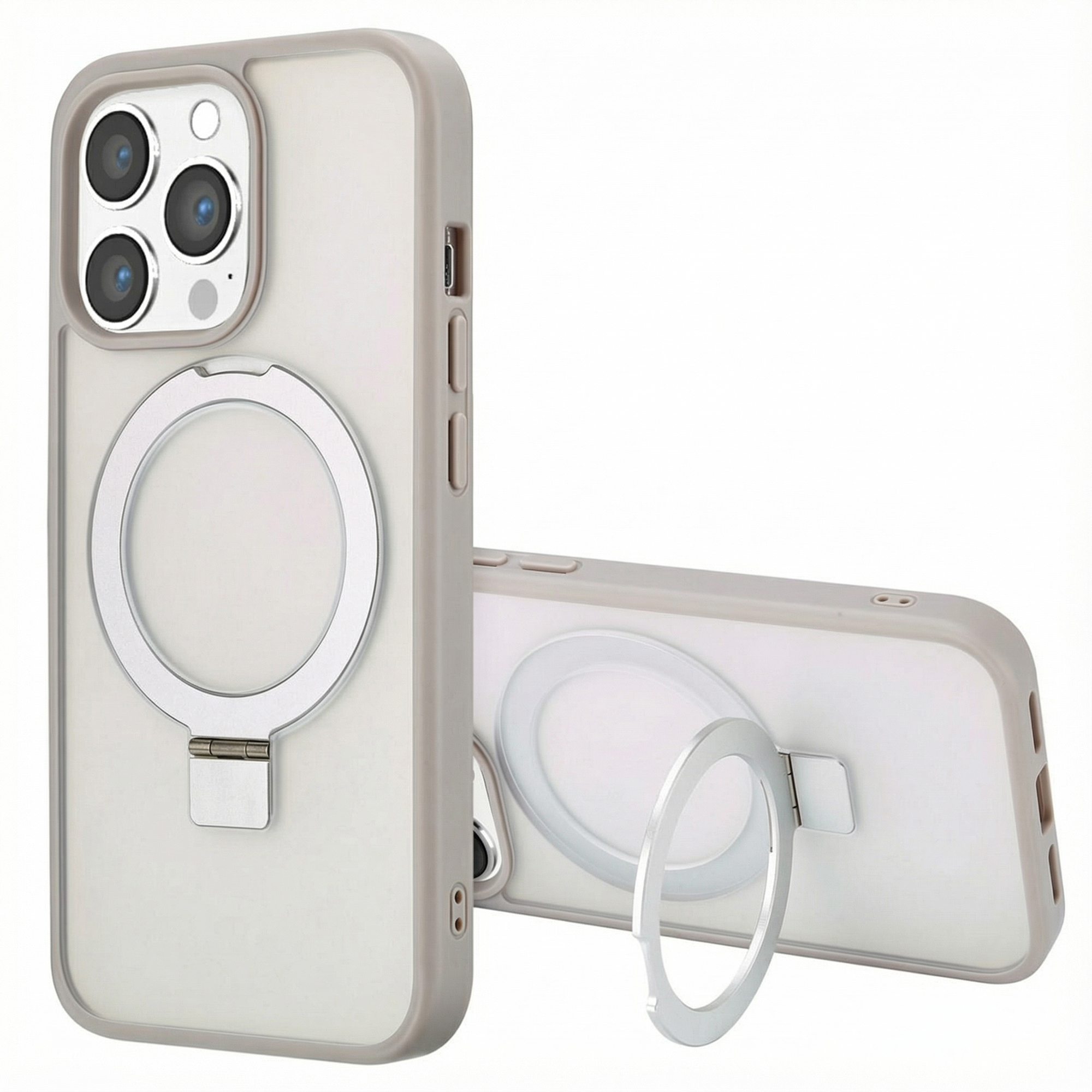 Accezz Ring Stand Backcover mit MagSafe für das Apple iPhone 13 Pro Max - Grau