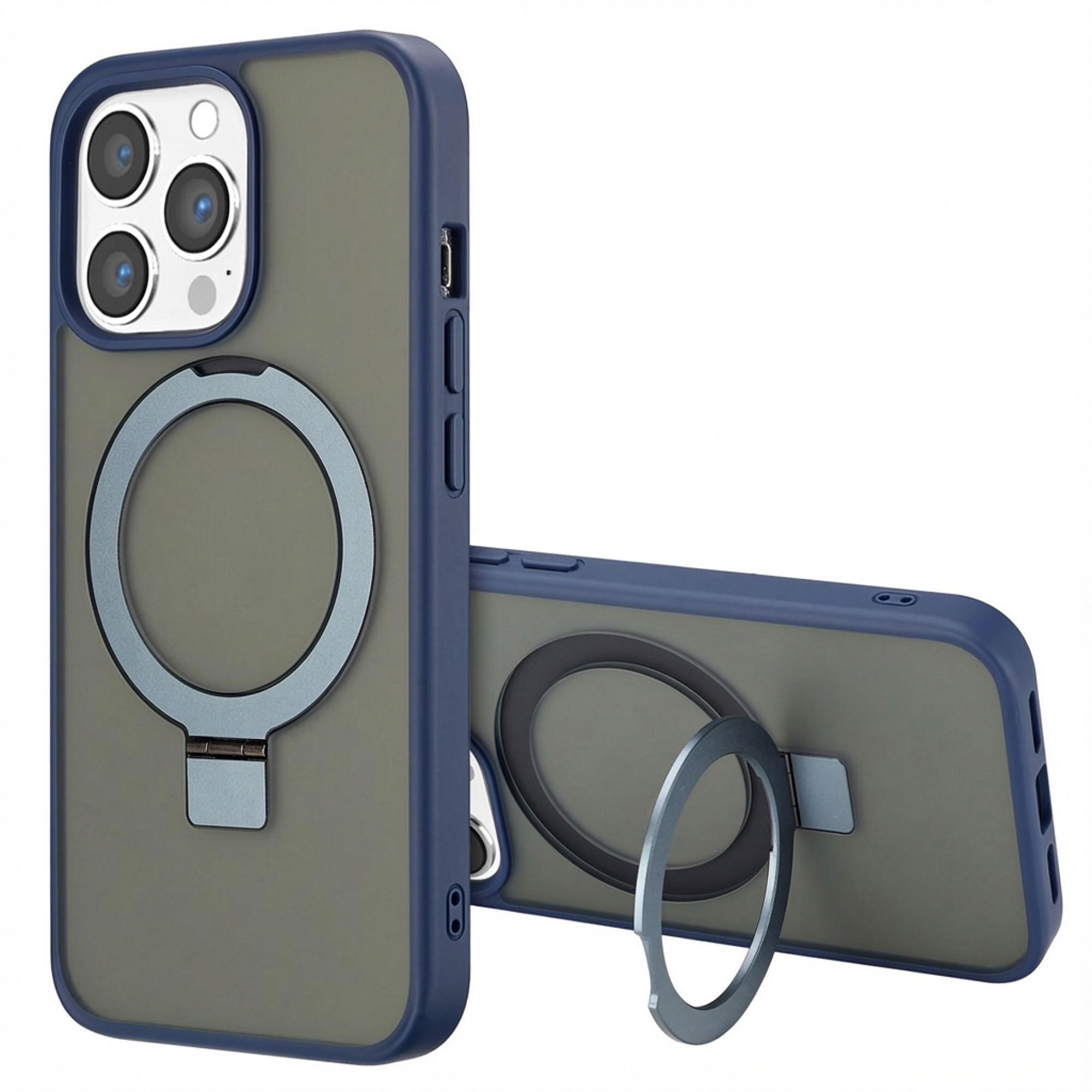 Accezz Ring Stand Backcover mit MagSafe für das Apple iPhone 13 Pro Max - Blau