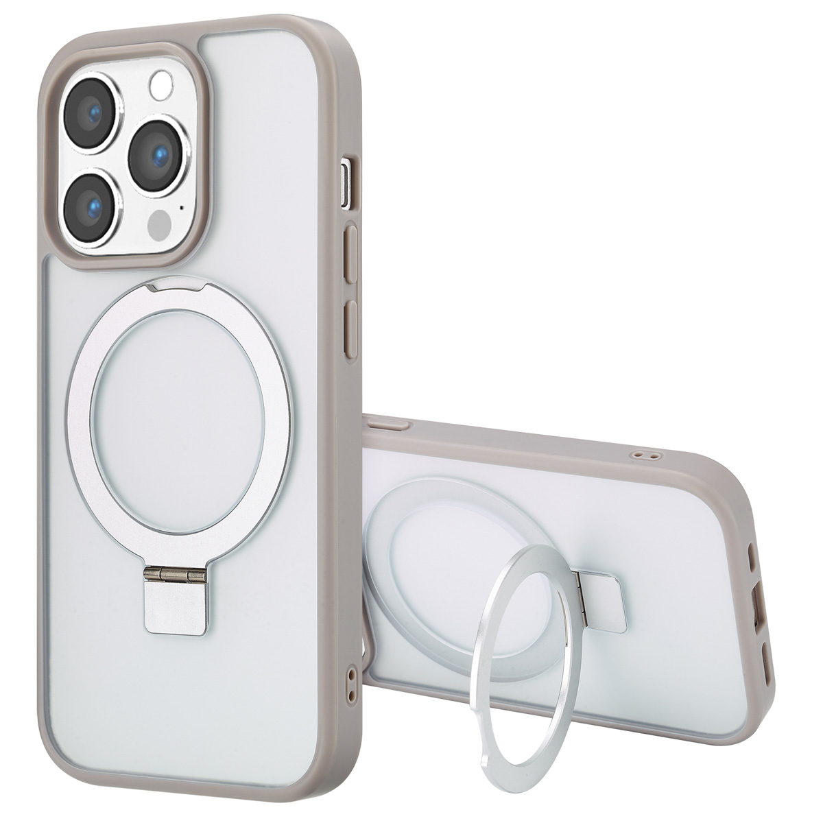 Accezz Ring Stand Backcover mit MagSafe für das Apple iPhone 14 Pro Max - Grau