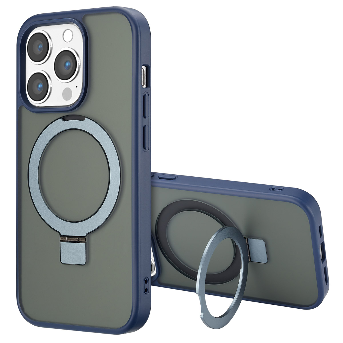 Accezz Ring Stand Backcover mit MagSafe für das Apple iPhone 14 Pro Max - Blau