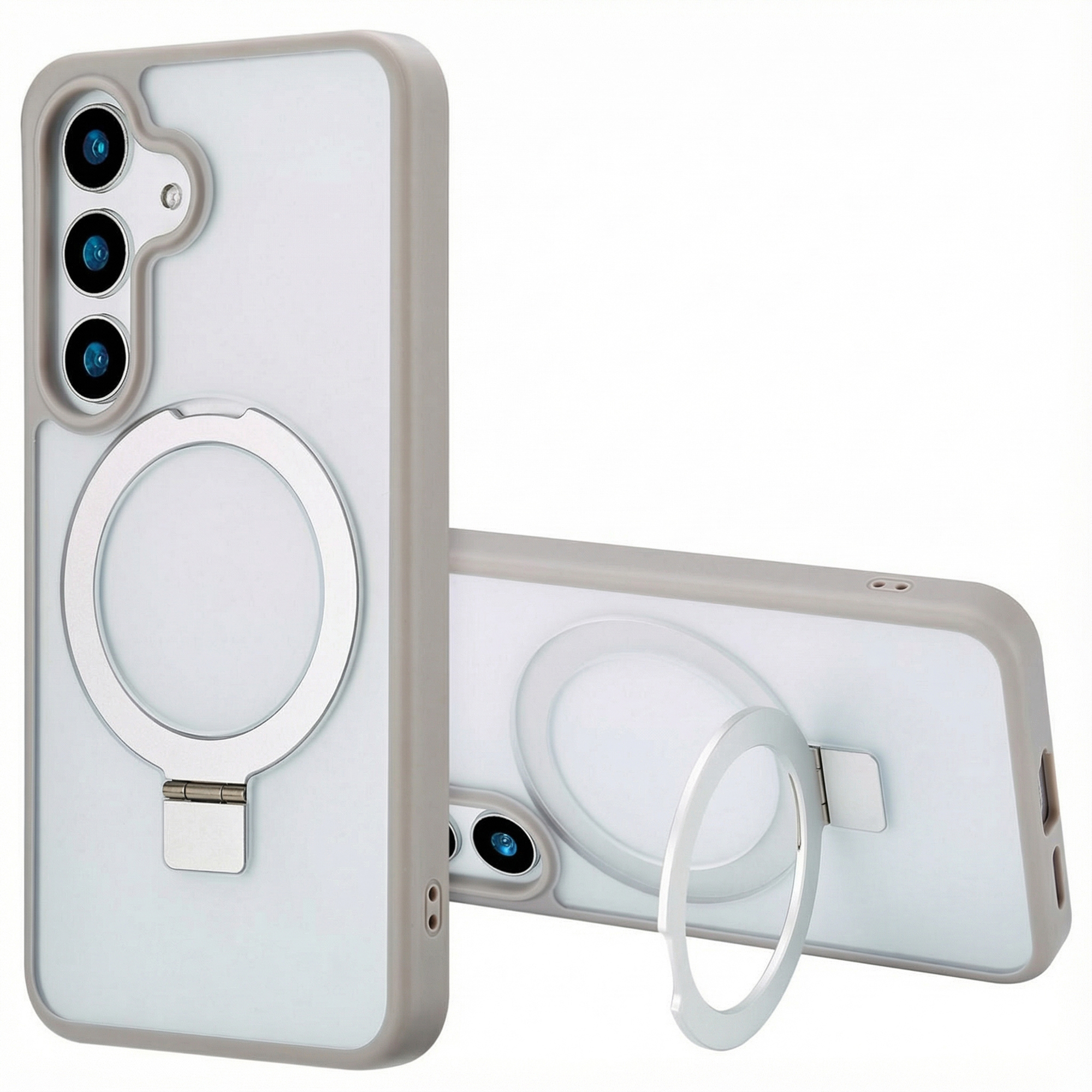 Accezz Ring Stand Backcover mit MagSafe für das Samsung Galaxy S25 Plus - Grau