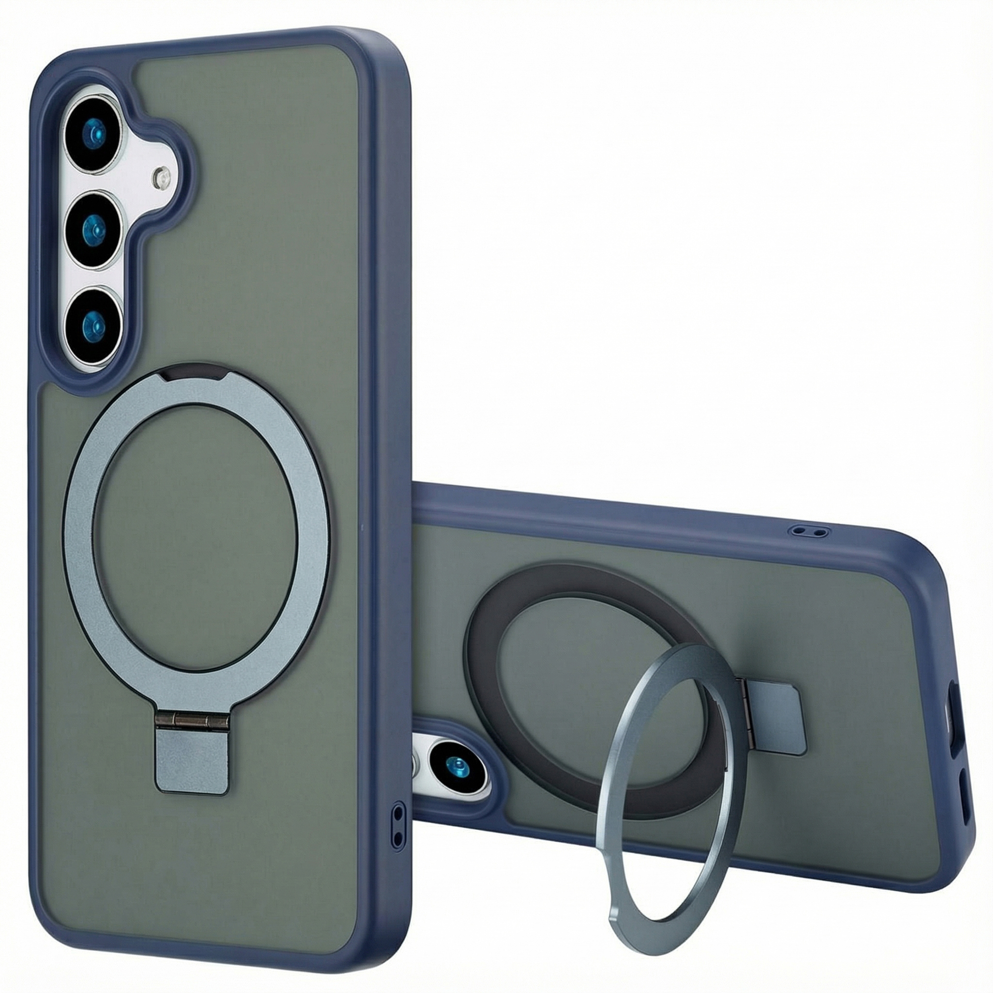 Accezz Ring Stand Backcover mit MagSafe für das Samsung Galaxy S25 Plus - Blau