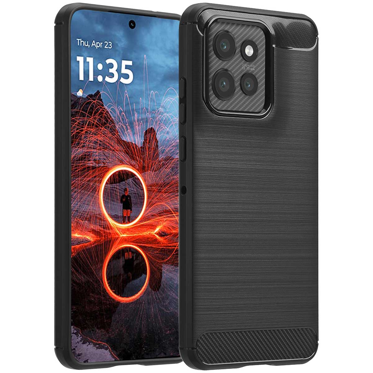 imoshion Brushed Back Cover für das Motorola Thinkphone 25 / Edge 50 Neo / Edge 60 Neo - Schwarz