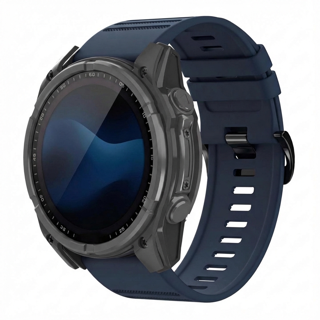 imoshion QuickFit® Stripe Silikonarmband - Garmin 26 mm Anschluss - Dunkelblau