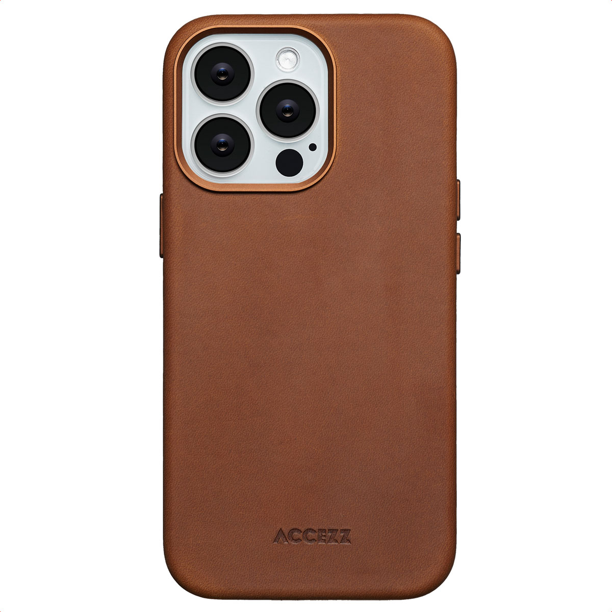Accezz Vintage Leather Magsafe Backcover für das Apple iPhone 13 Pro - Tabacco Cognac