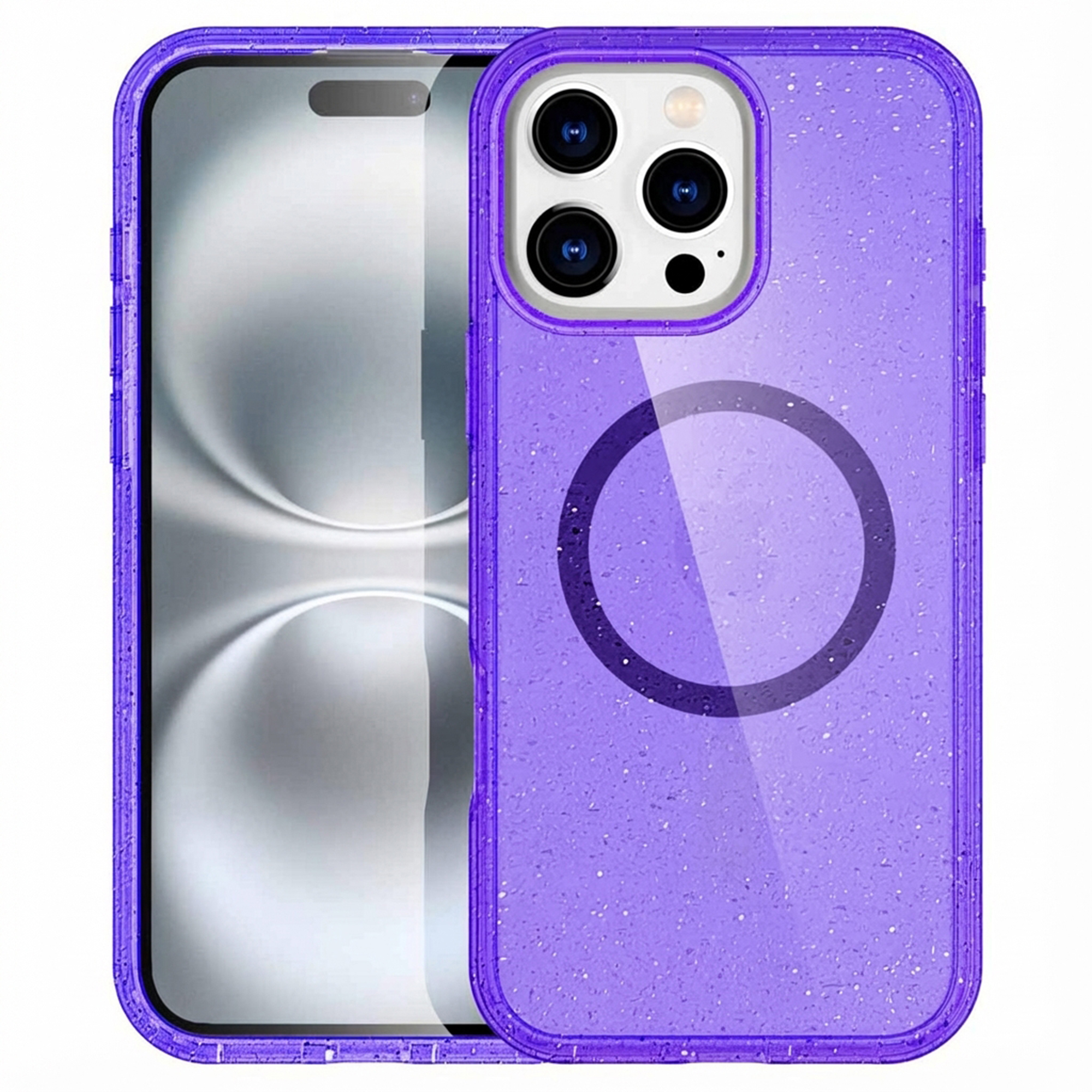 imoshion Sparkle Back Cover mit MagSafe für das Apple iPhone 16 Pro - Glitzer Violett