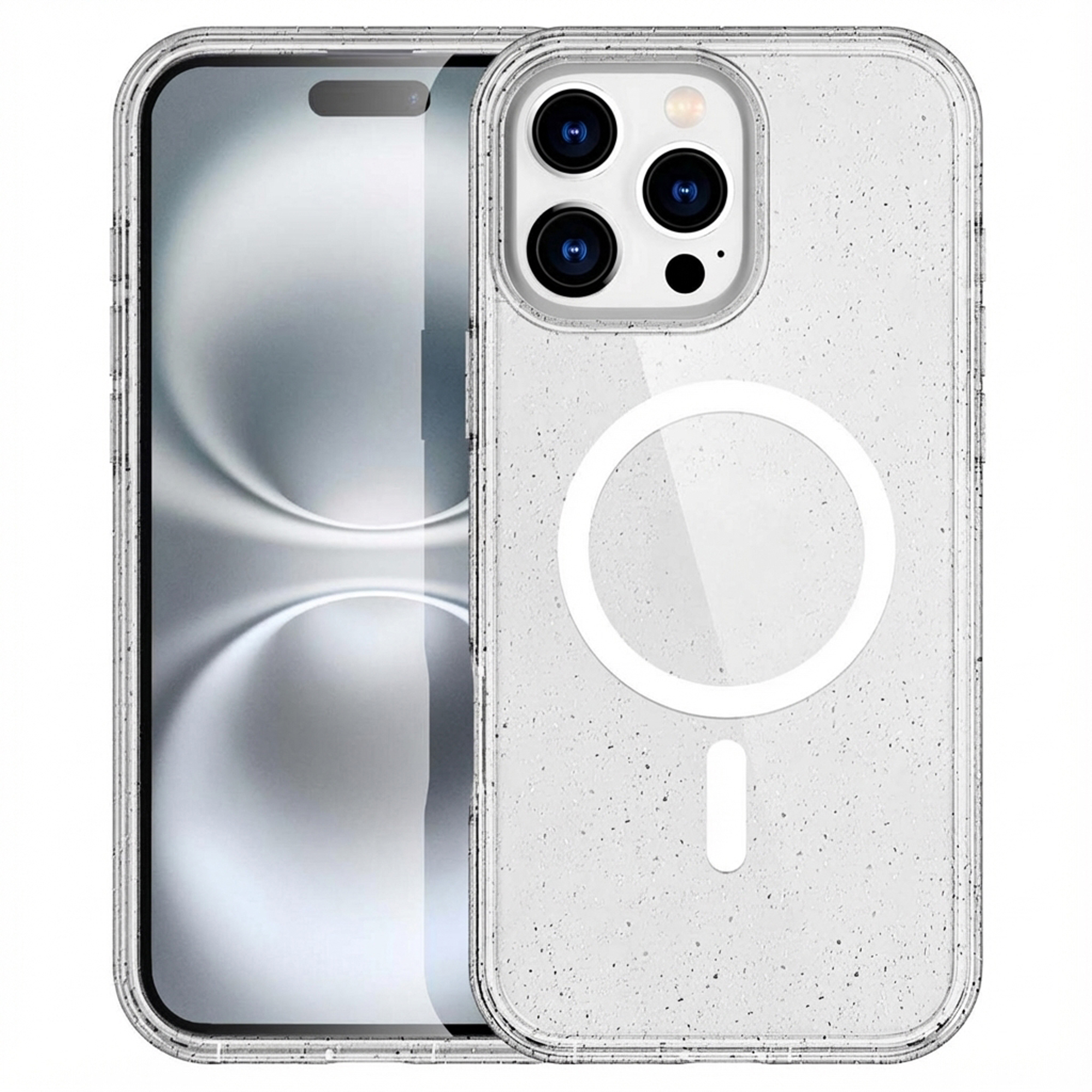 imoshion Sparkle Back Cover mit MagSafe für das Apple iPhone 16 Pro - Glitzer Transparent
