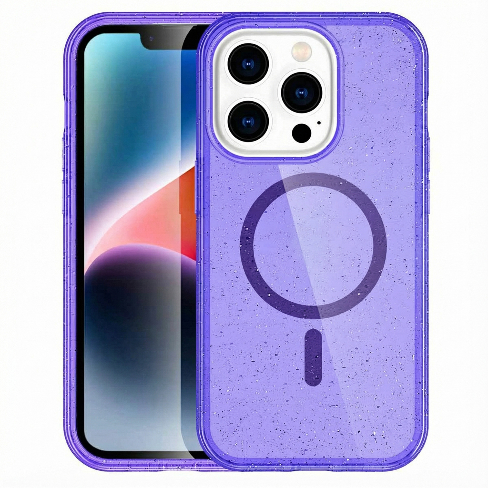 imoshion Sparkle Back Cover mit MagSafe für das Apple iPhone 13 Pro - Glitzer Violett
