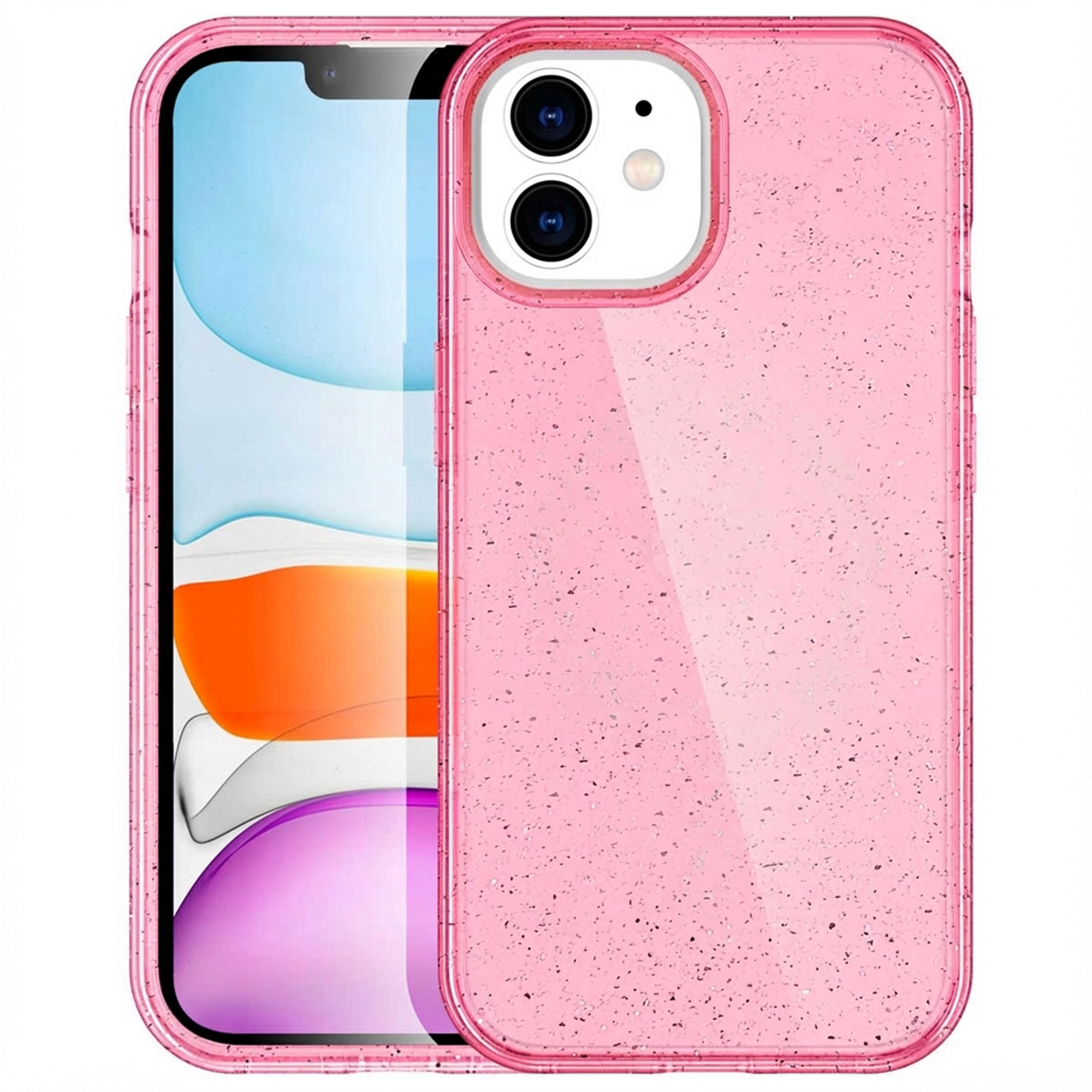 imoshion Sparkle Back Cover mit MagSafe für das Apple iPhone 12 (Pro) - Glitzer Rosa