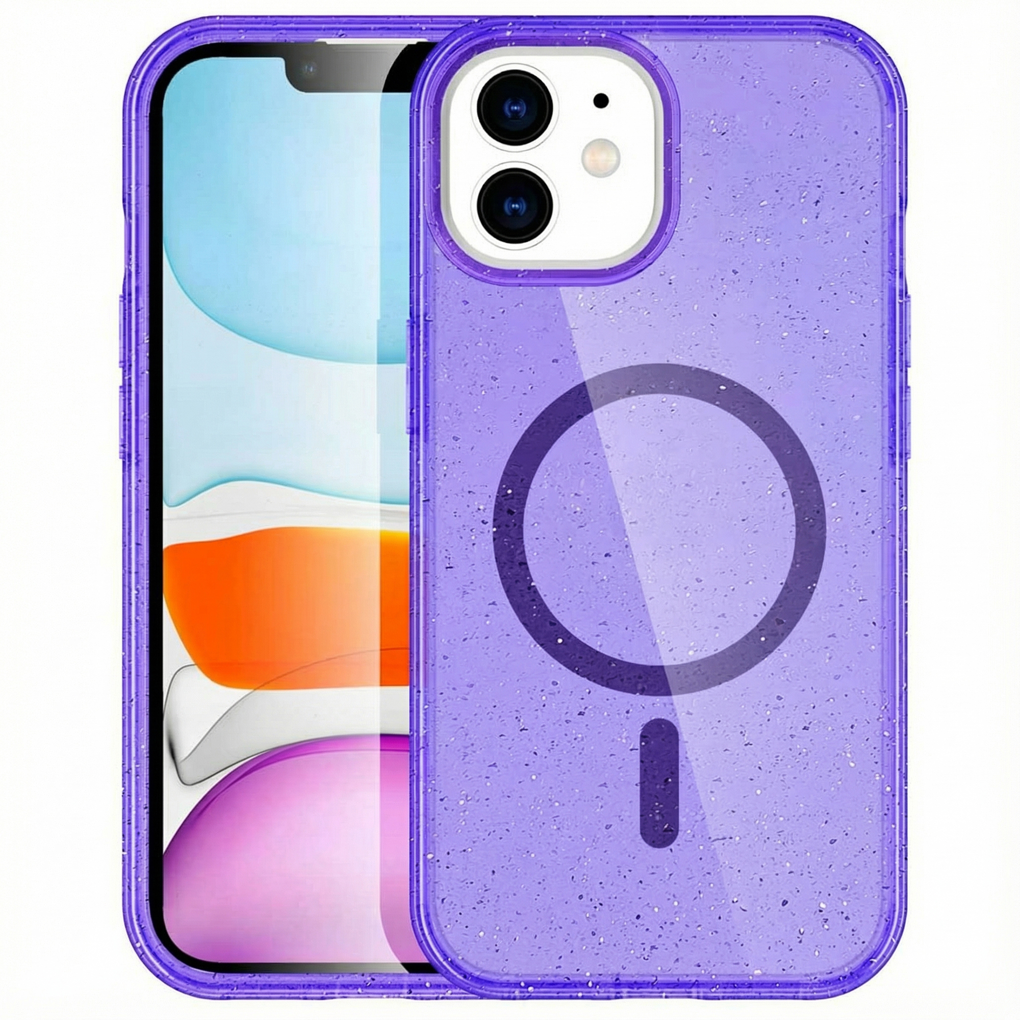 imoshion Sparkle Back Cover mit MagSafe für das Apple iPhone 12 (Pro) - Glitzer Violett