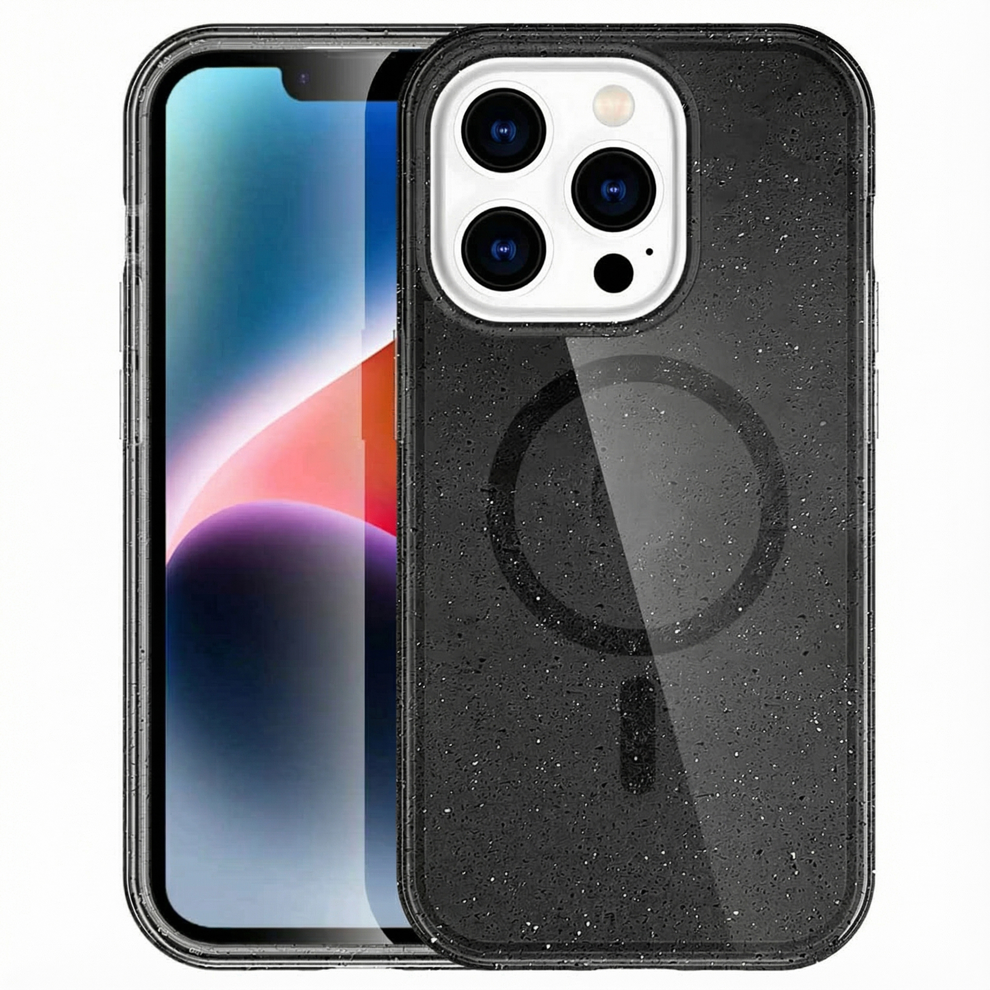 imoshion Sparkle Back Cover mit MagSafe für das Apple iPhone 14 Pro Max - Glitter Schwarz