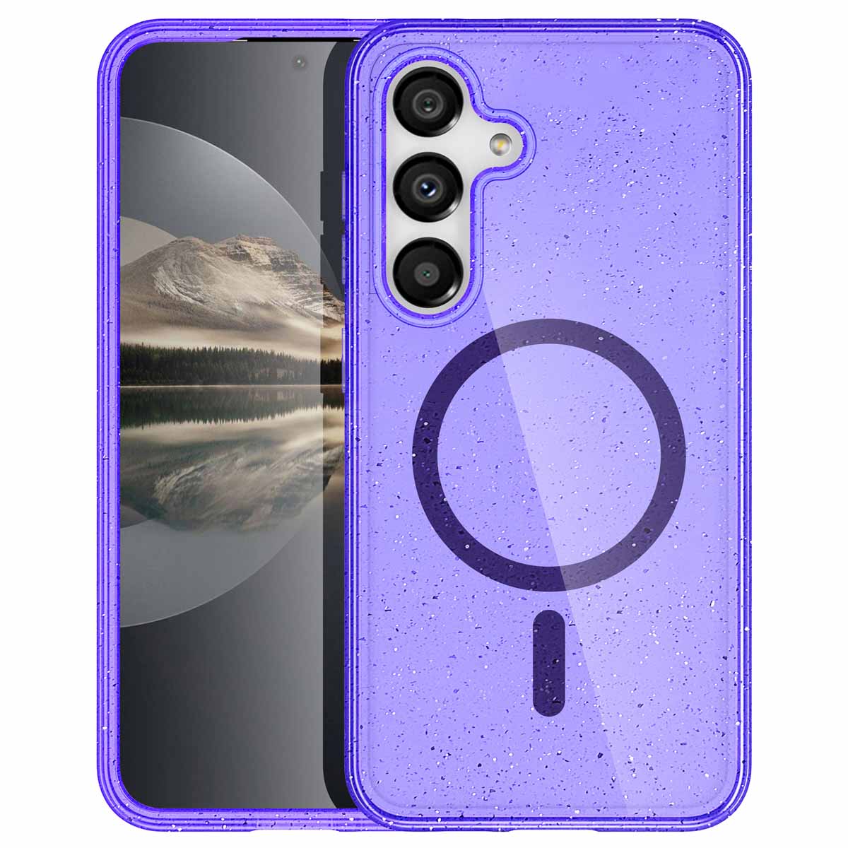 imoshion Sparkle Back Cover mit MagSafe für das Samsung Galaxy S24 - Glitzer Violett