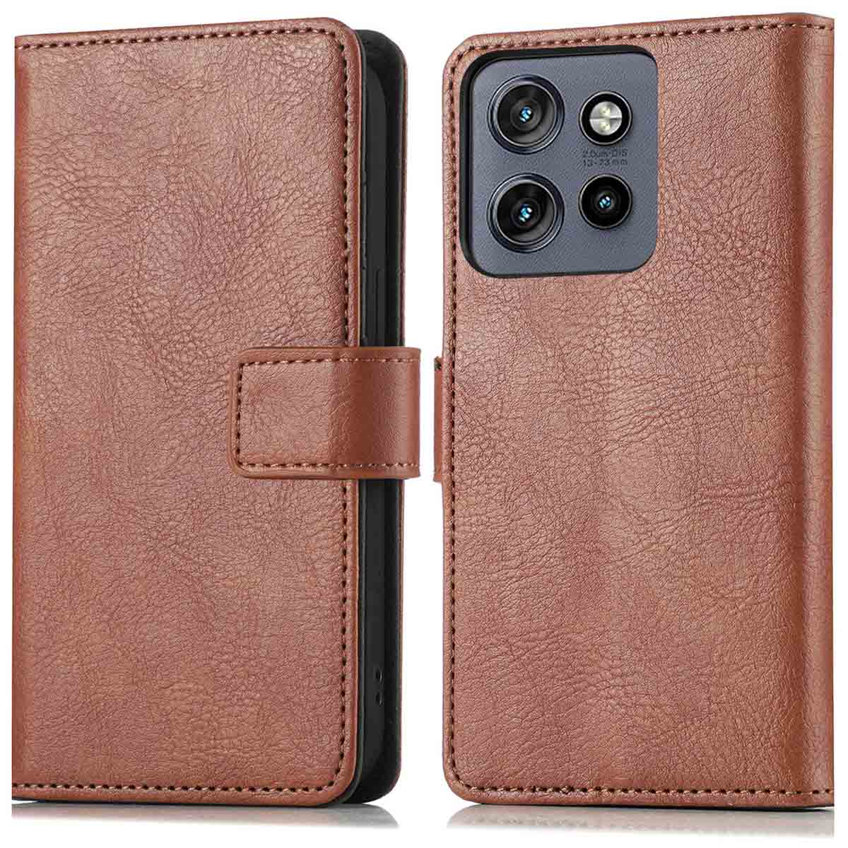 imoshion Luxuriöse Klapphülle für das Motorola Thinkphone 25 / Edge 50 Neo / Edge 60 Neo - Braun