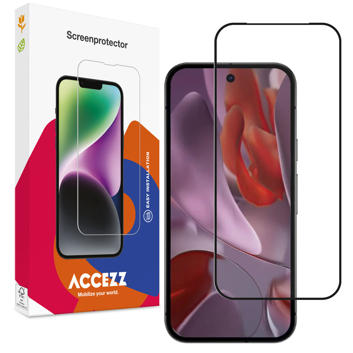 Accezz Full Cover Screen Protector aus gehärtetem Glas für das Google Pixel 9A
