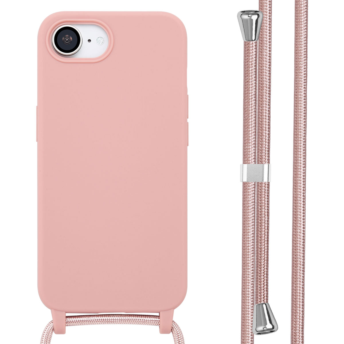 imoshion SilikonHülle mit Band für das Apple iPhone 17e / 16e - Sand Pink