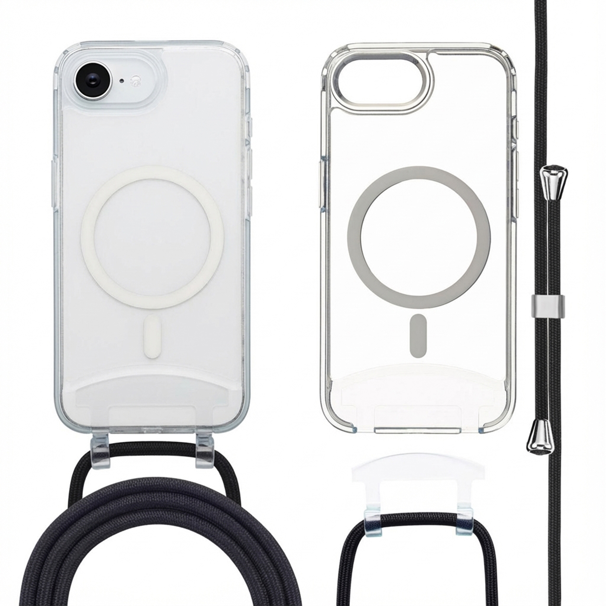 imoshion MagSafe Hülle mit abnehmbarem Band für das Apple iPhone 17e / 16e - Transparent