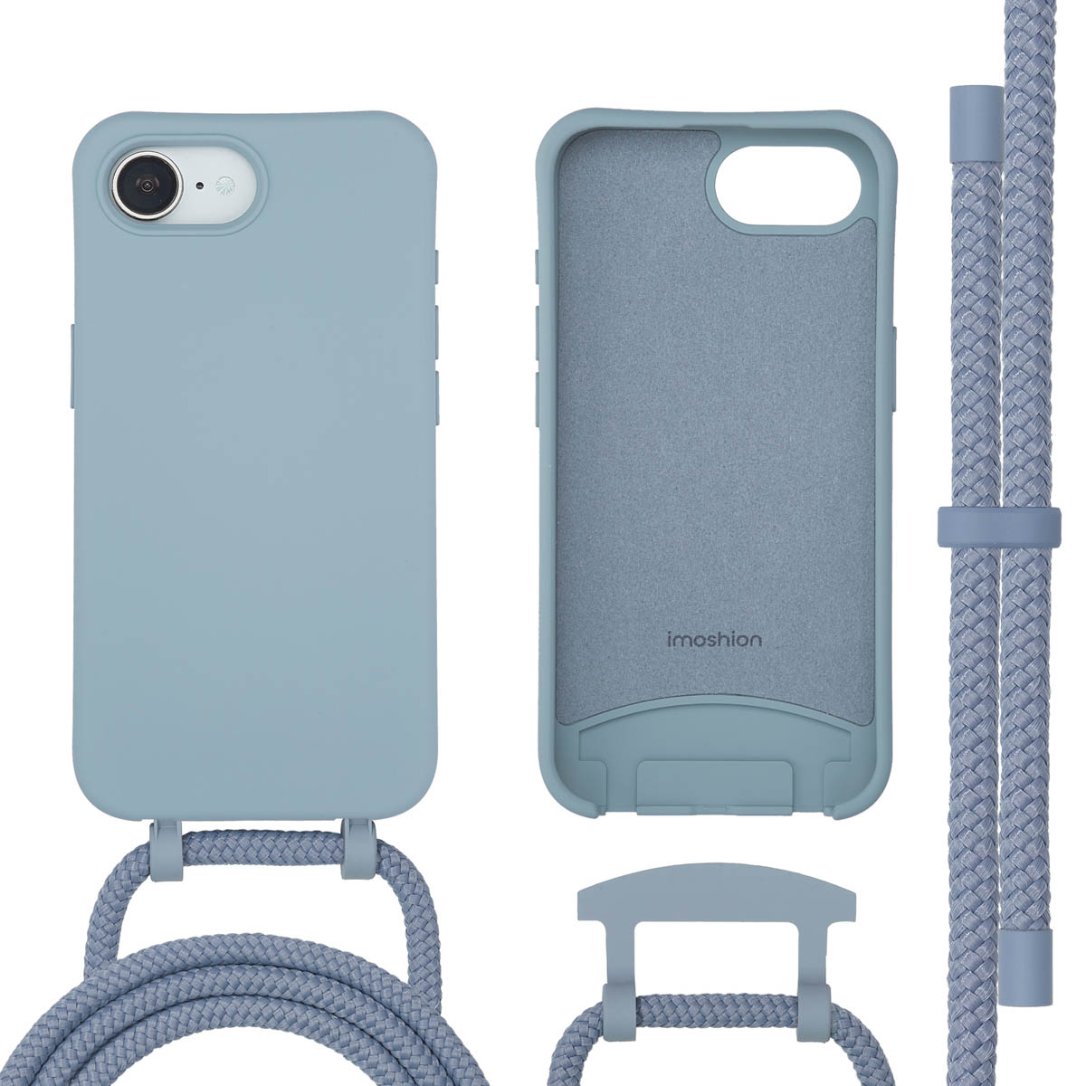 imoshion Color Backcover mit abnehmbarem Handykette und MagSafe für das Apple iPhone 17e / 16e - Ash Blue