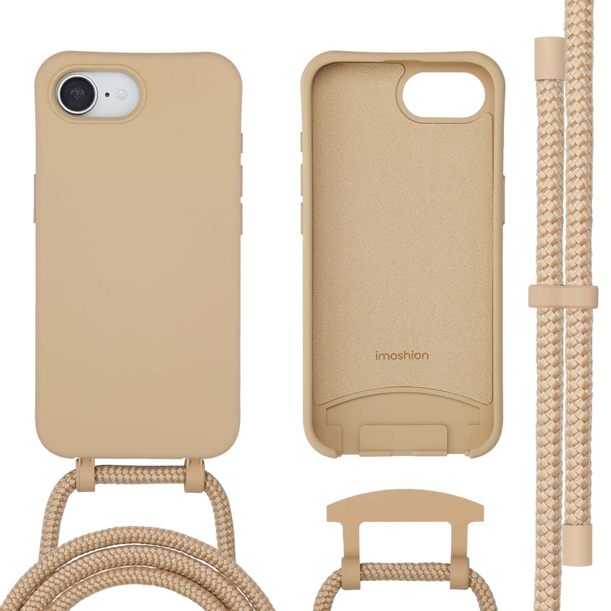 imoshion Color Backcover mit abnehmbarem Handykette und MagSafe für das Apple iPhone 17e / 16e - Nude