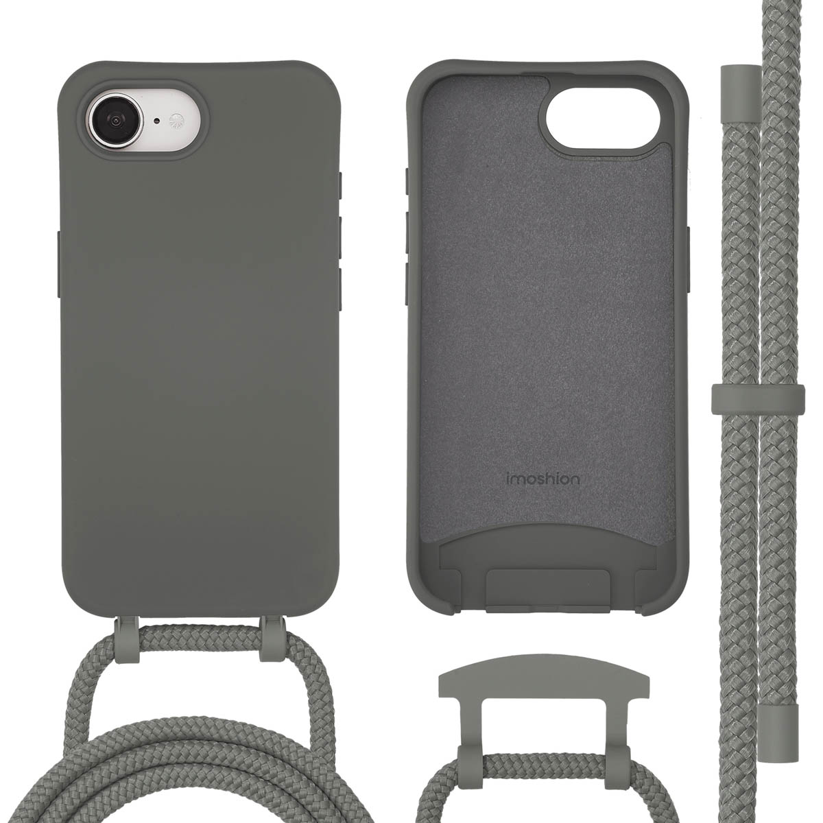 imoshion Color Backcover mit abnehmbarem Handykette und MagSafe für das Apple iPhone 17e / 16e - Black Coffee