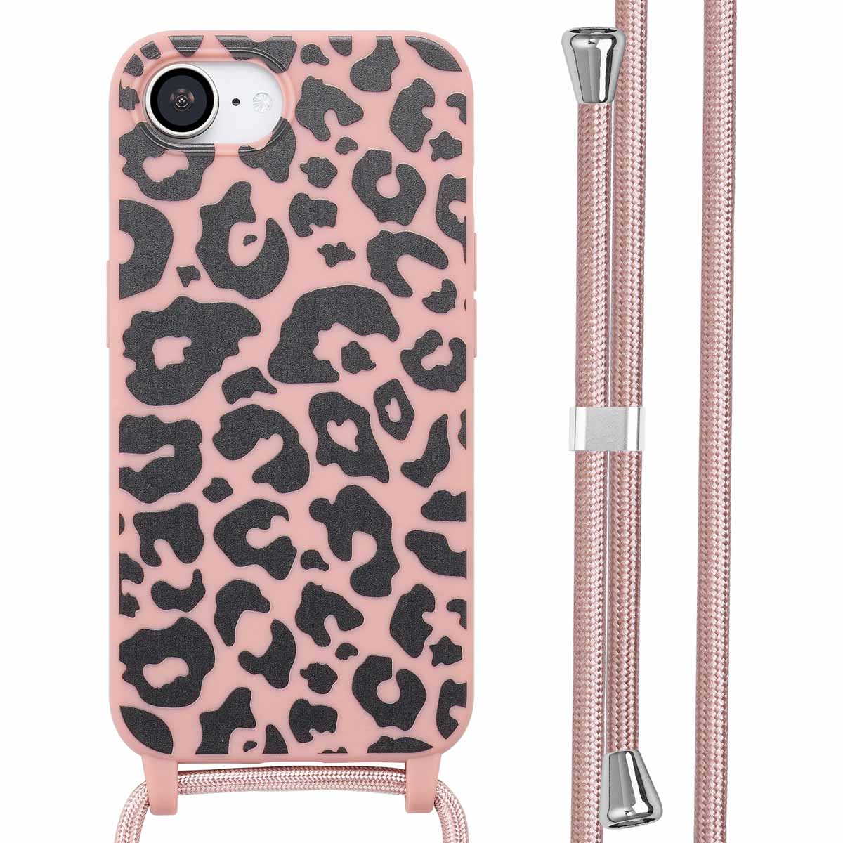 imoshion SilikonHülle design mit Band für das Apple iPhone 17e / 16e - Animal Pink