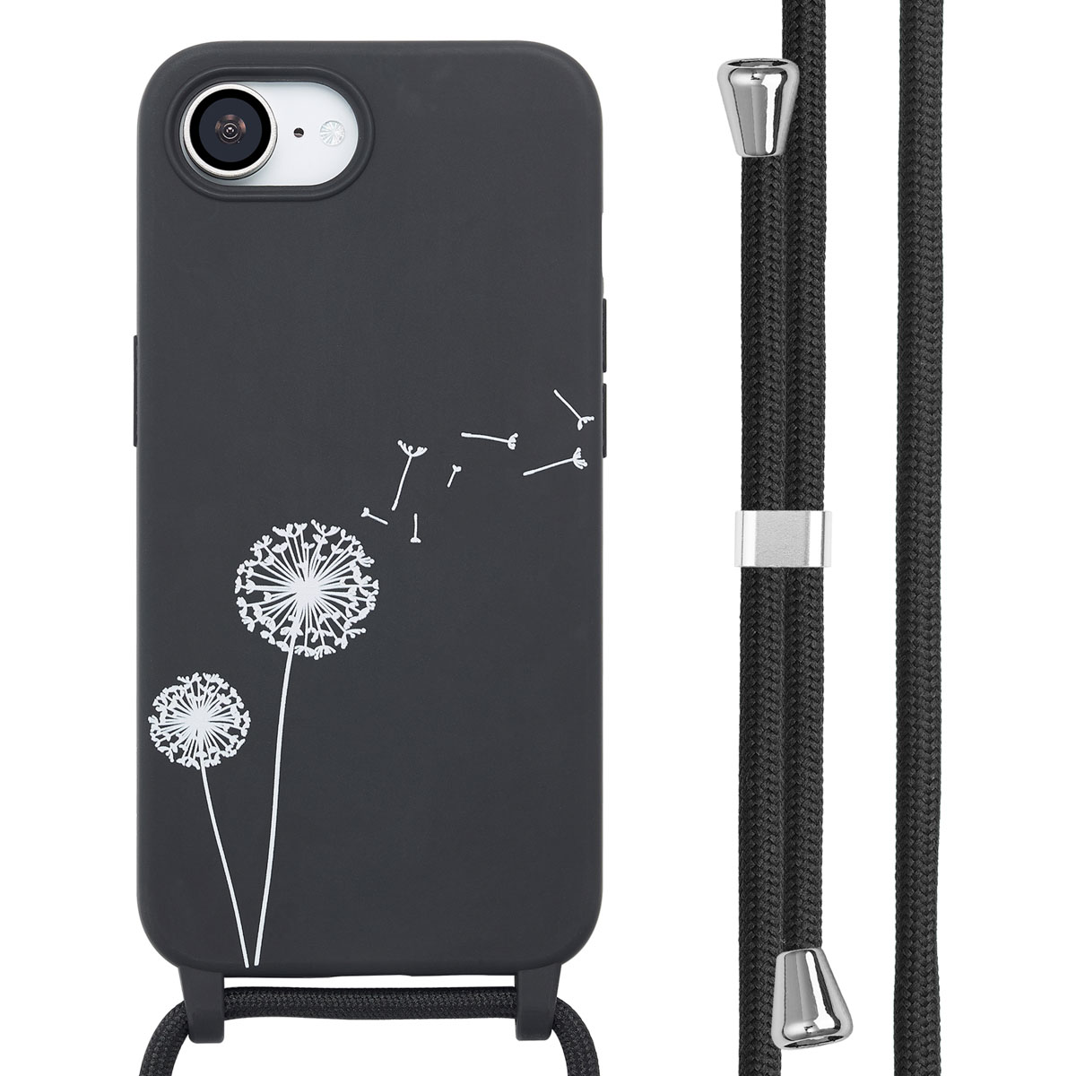 imoshion SilikonHülle design mit Band für das Apple iPhone 17e / 16e - Dandelion Black