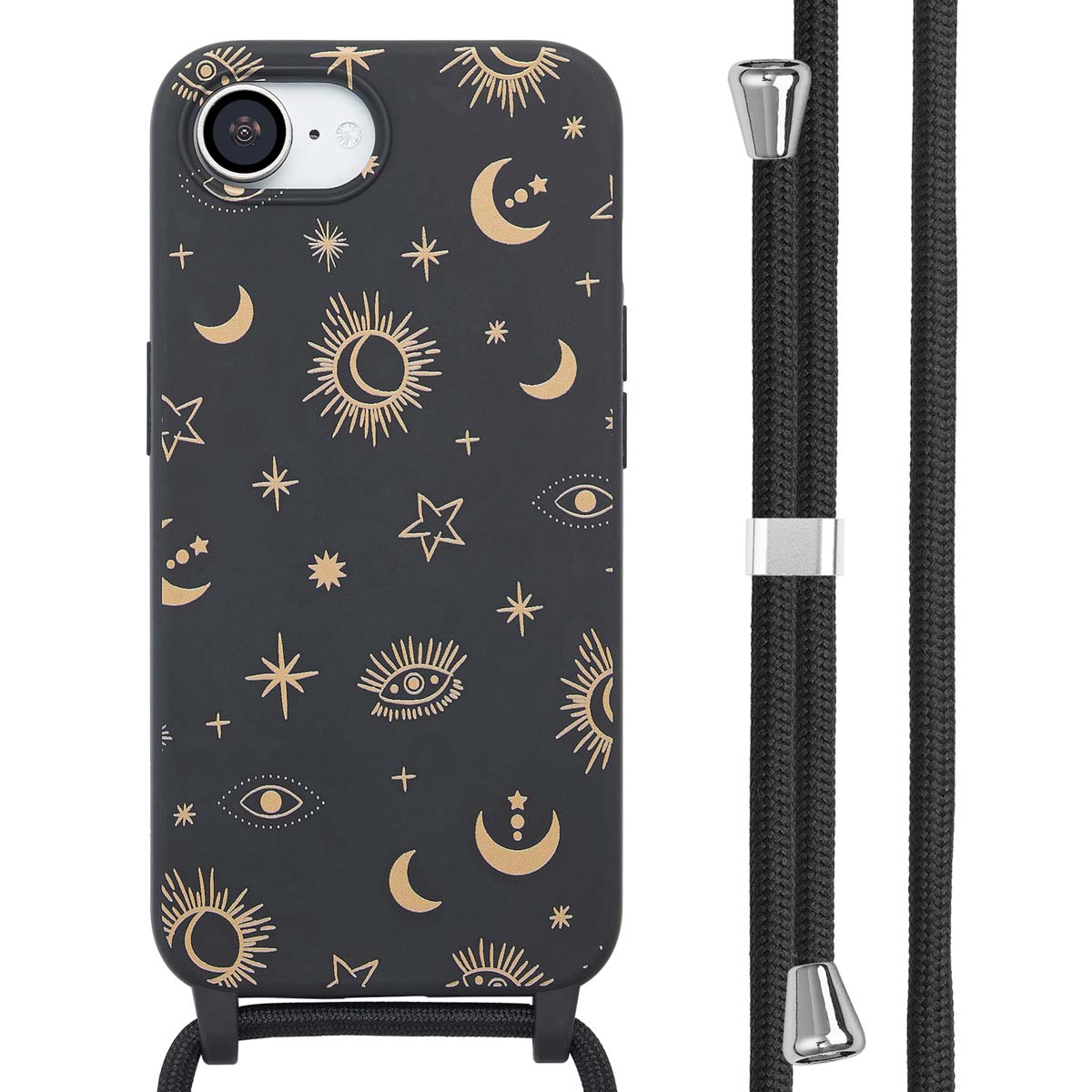 imoshion SilikonHülle design mit Band für das Apple iPhone 17e / 16e - Sky Black