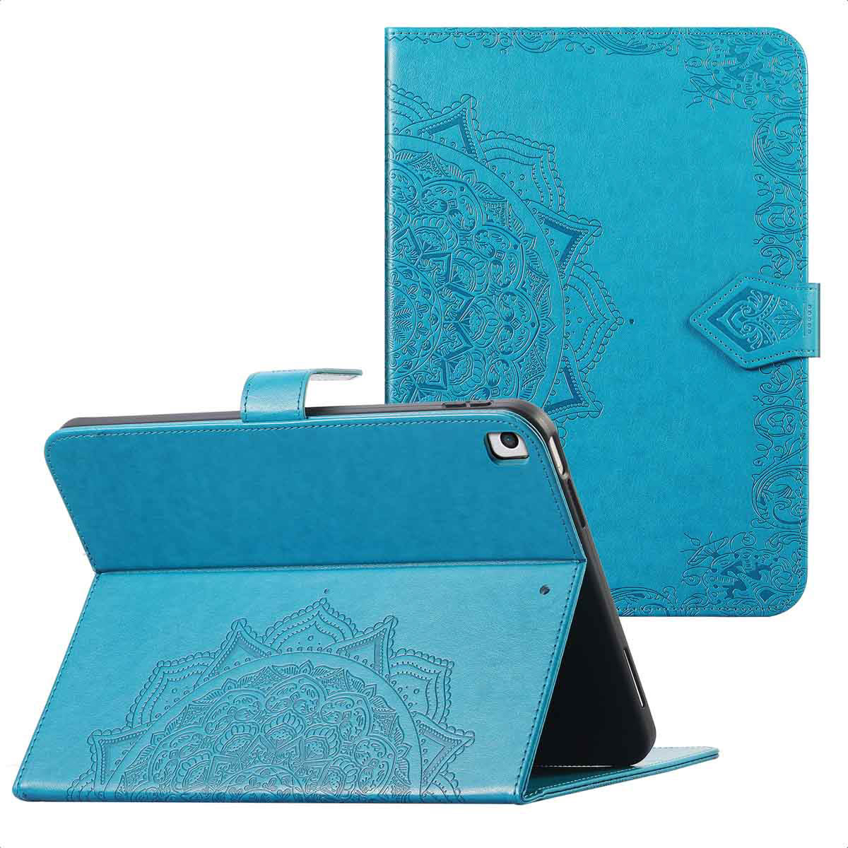 imoshion Mandala Klapphülle für das Apple iPad 9 (2021) 10.2 Zoll / iPad 8 (2020) 10.2 Zoll / iPad 7 (2019) 10.2 Zoll - Türkis