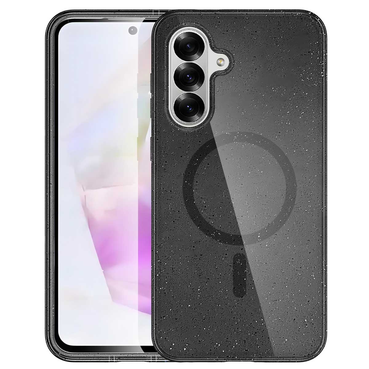 imoshion Sparkle Back Cover mit MagSafe für das Samsung Galaxy A56 - Glitter Schwarz