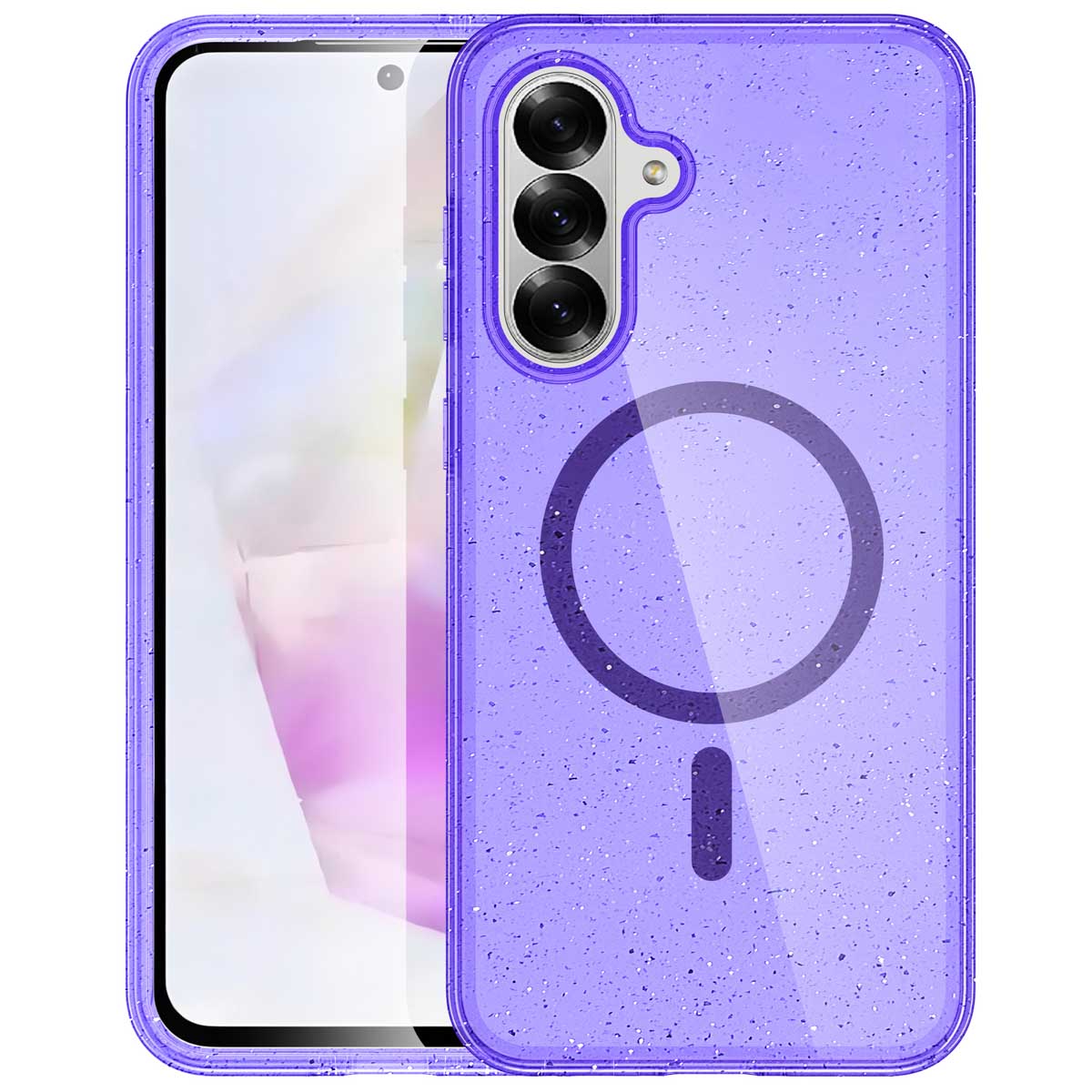 imoshion Sparkle Back Cover mit MagSafe für das Samsung Galaxy A36 - Glitzer Violett