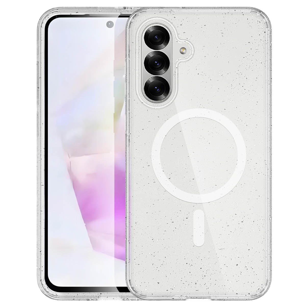 imoshion Sparkle Back Cover mit MagSafe für das Samsung Galaxy A36 - Glitzer Transparent
