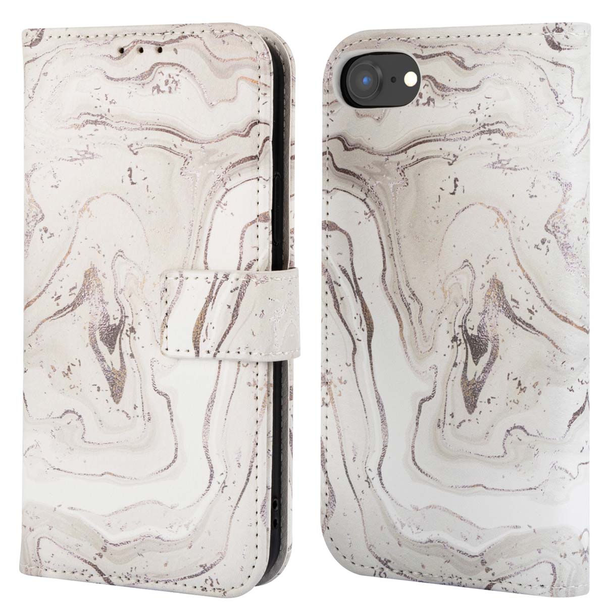 imoshion Design Klapphülle für das Apple iPhone SE (2022 / 2020) / 8 / 7 / 6(s) - Sandy Marble