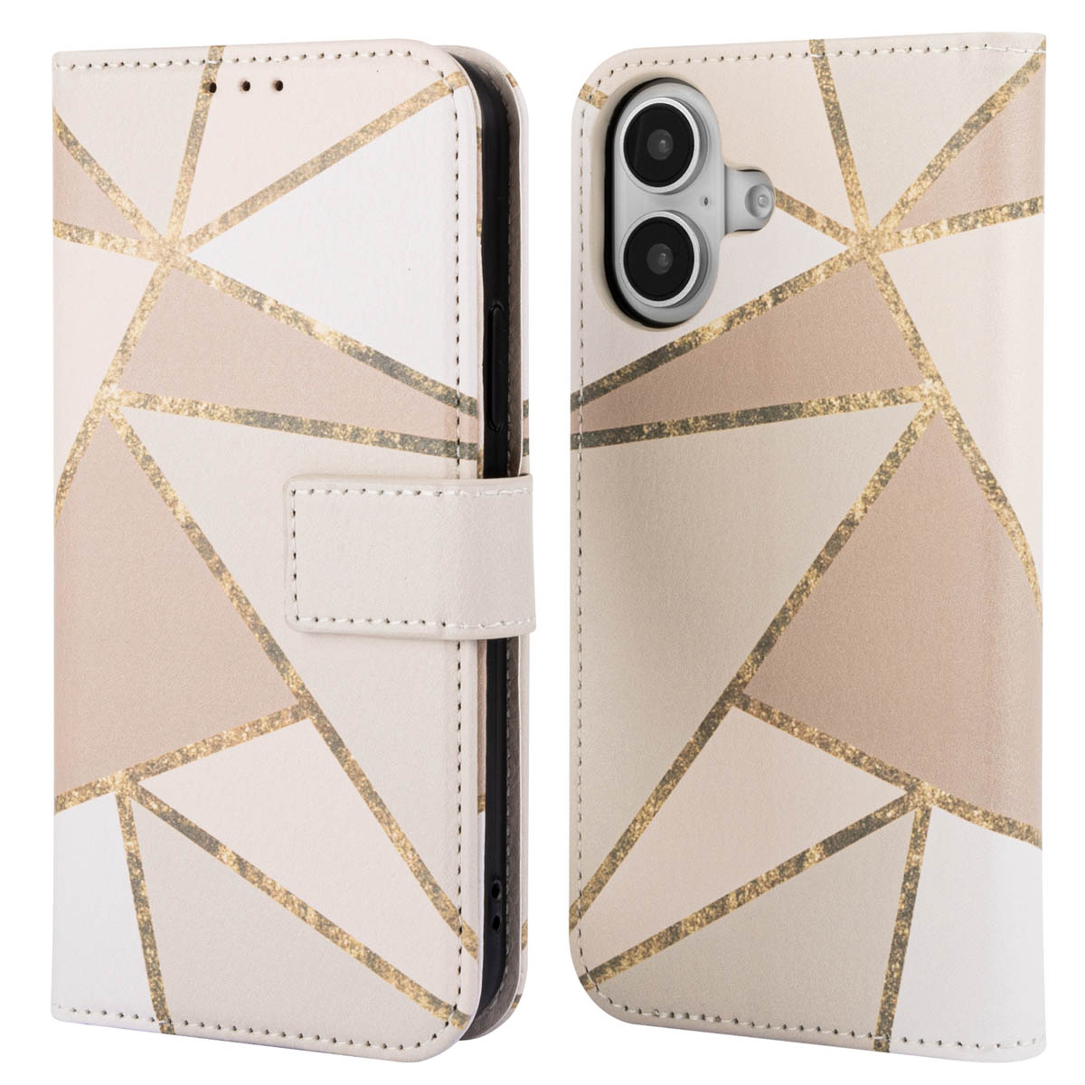 imoshion Design Klapphülle für das Apple iPhone 16 - Beige Graphic