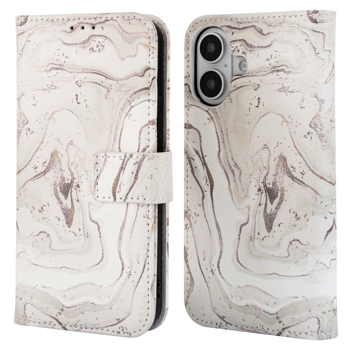 imoshion Design Klapphülle für das Apple iPhone 16 - Sandy Marble